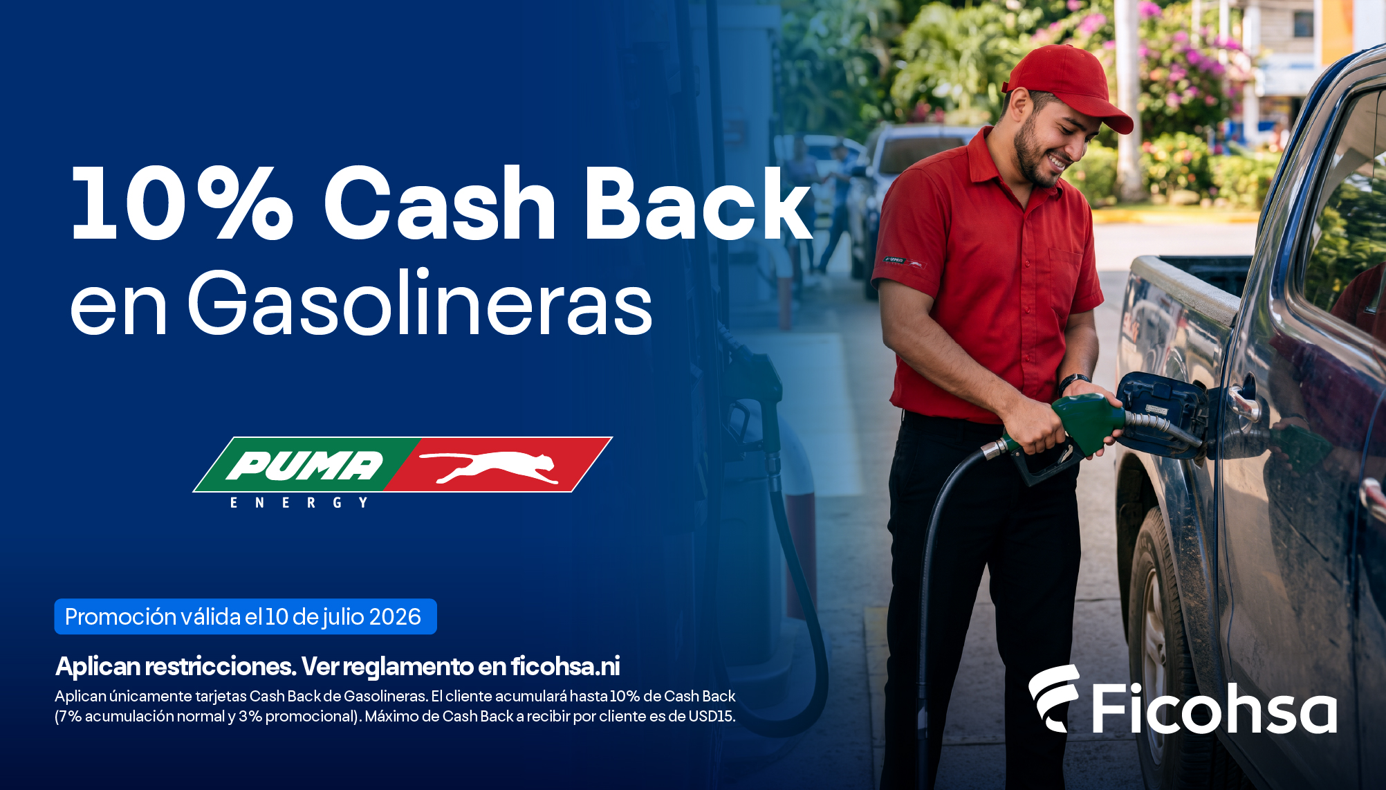 10% de Cash Back los días 10 en Gasolineras PUMA 