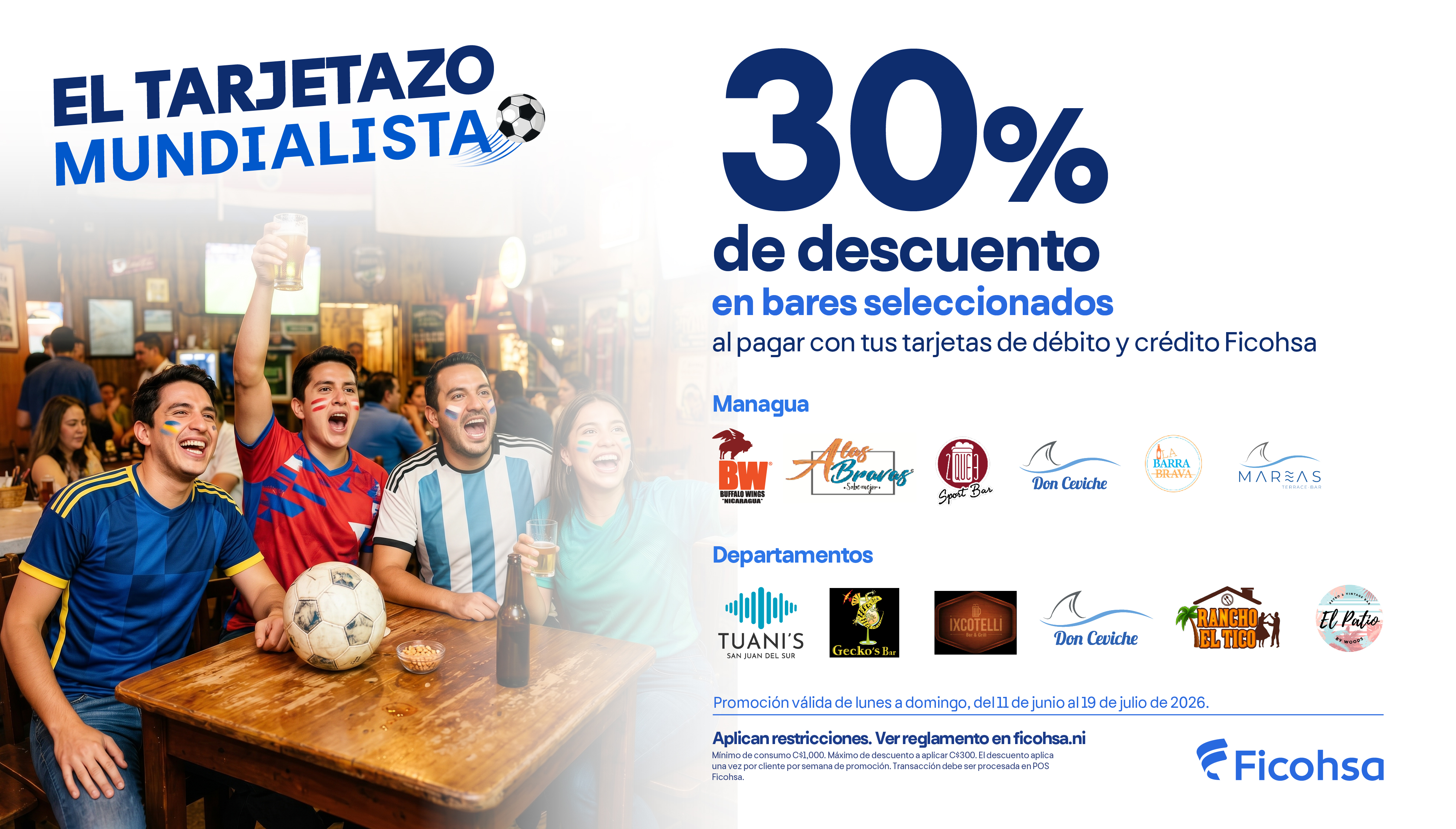 30% para disfrutar cada partido
