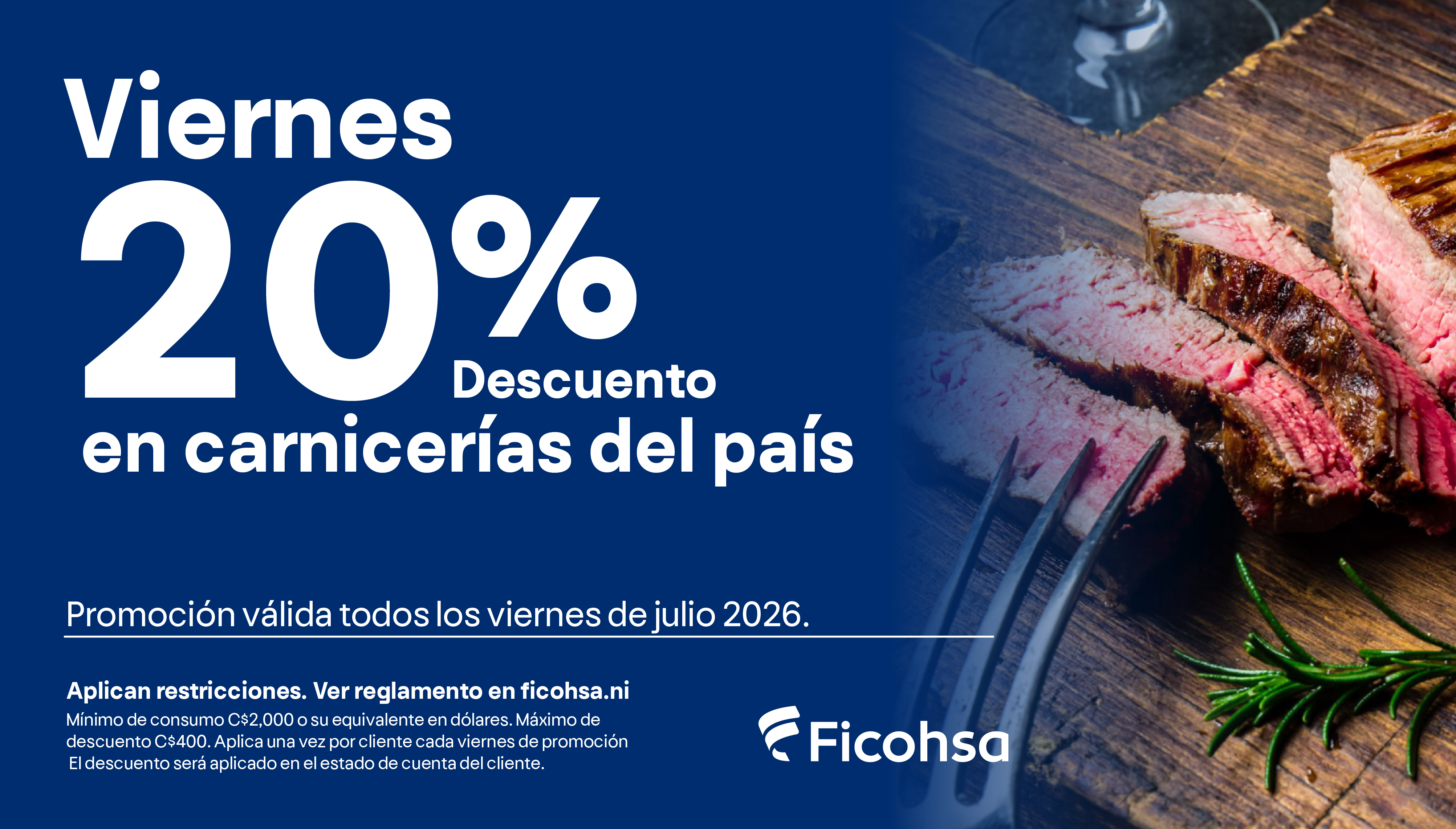 20% de descuentos los viernes en carnicerias seleccionadas 