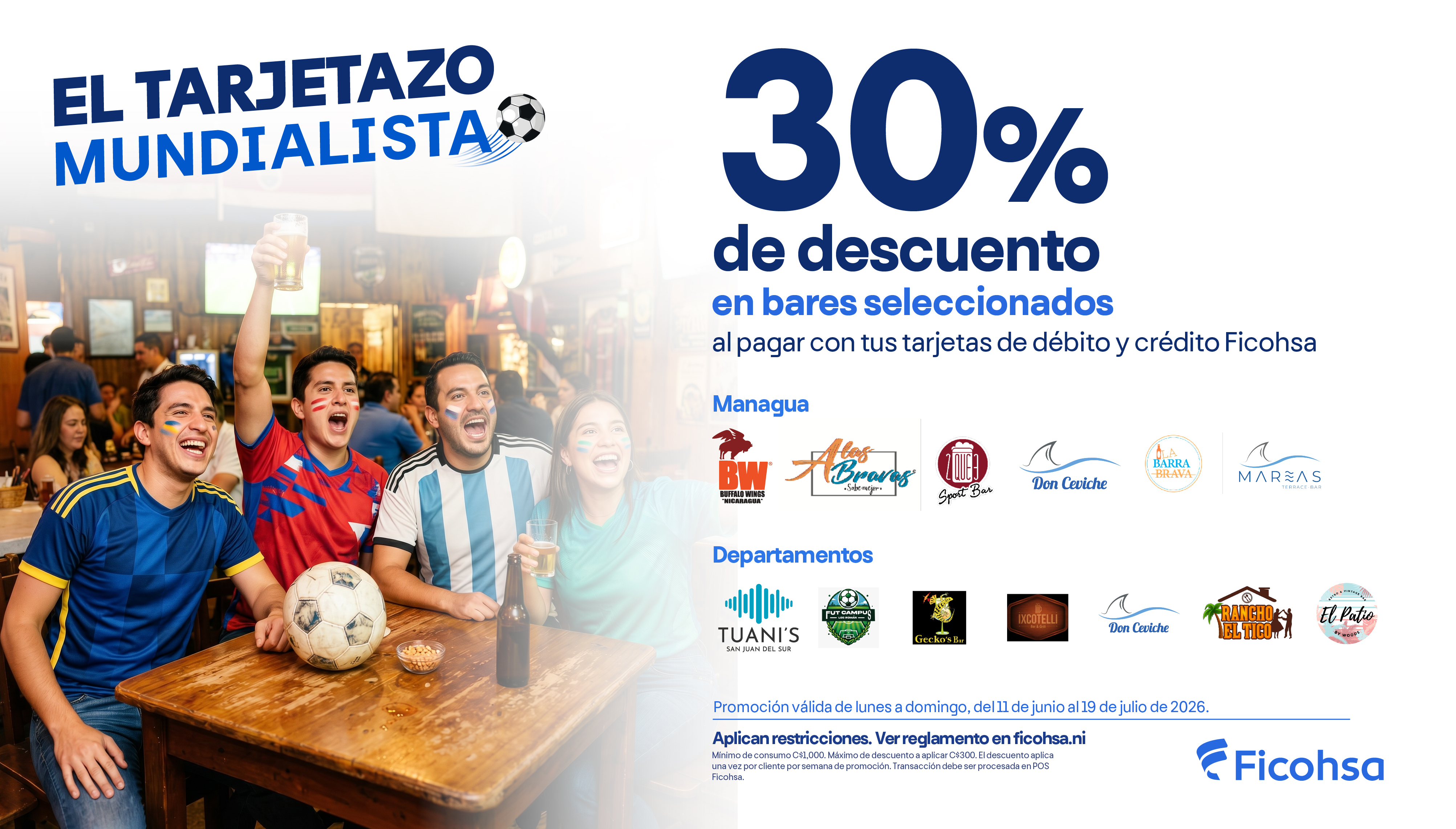 30% para disfrutar cada partido