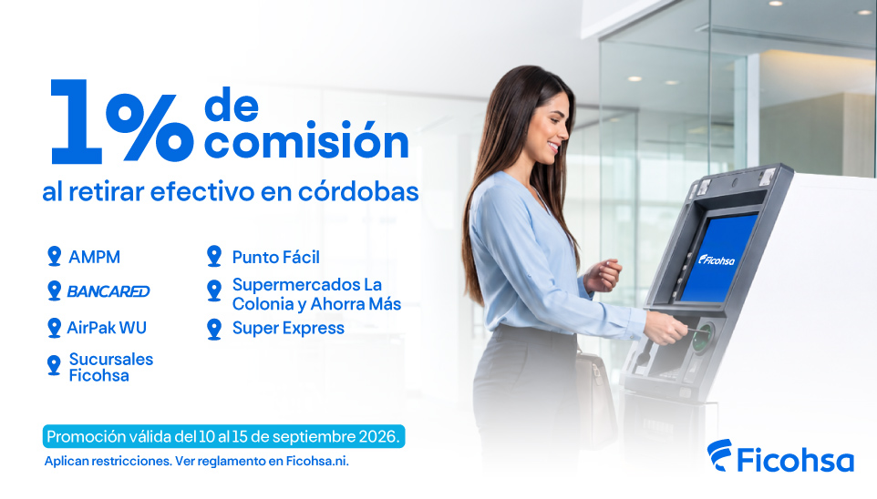 1% de comisión al retirar efectivo