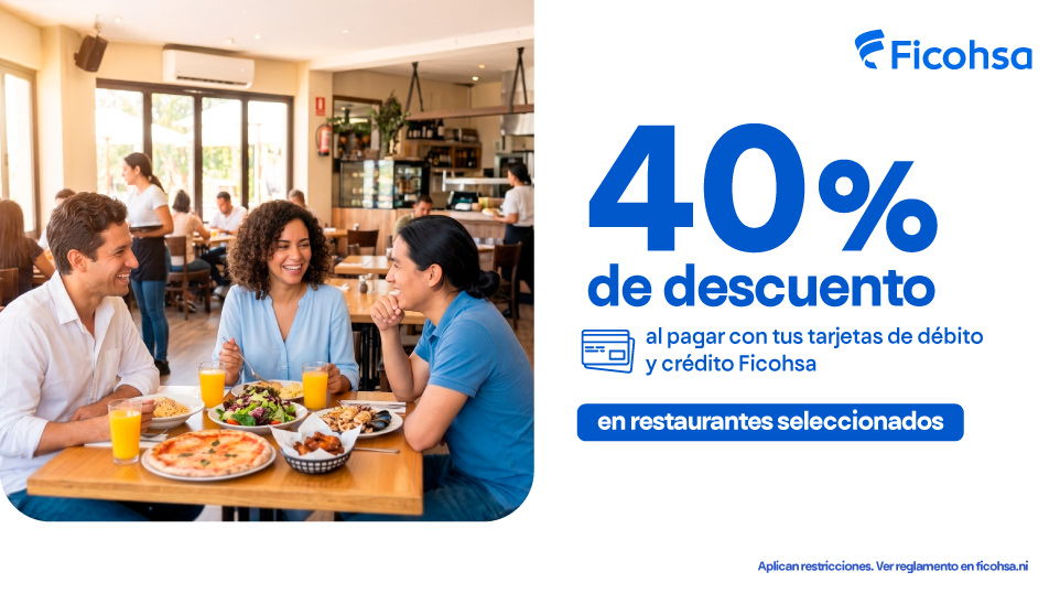 40% de descuento en Restaurantes seleccionados 