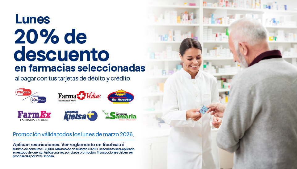 Lunes 20% de descuento en farmacias seleccionadas 