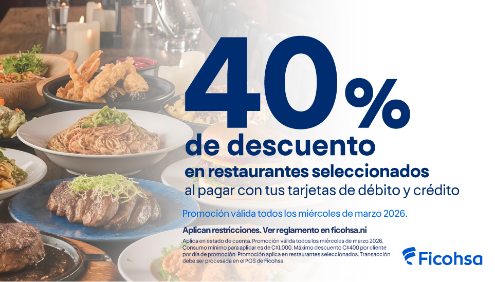 40% de descuento en Restaurantes seleccionados 