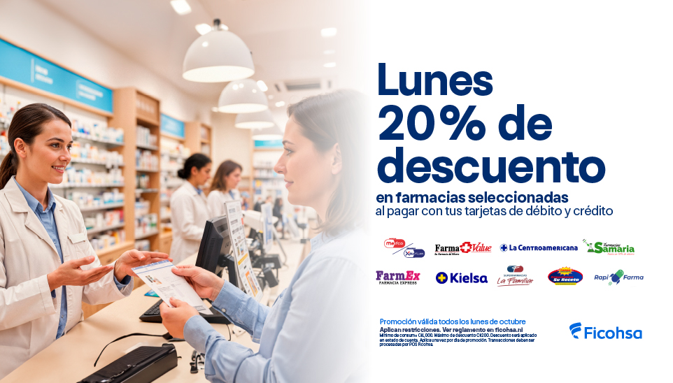 Lunes 20% de descuento en farmacias seleccionadas
