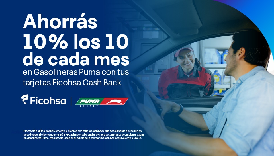 10% de Cash Back los días 10 en Gasolineras PUMA 